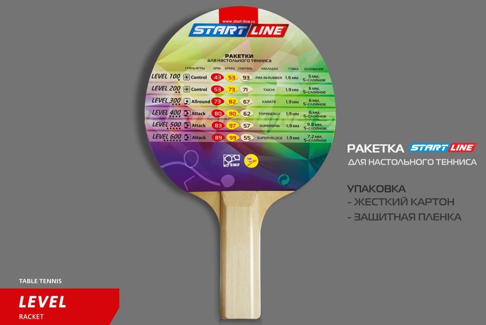 Теннисная ракетка Start line Level 100 New (прямая) 12203