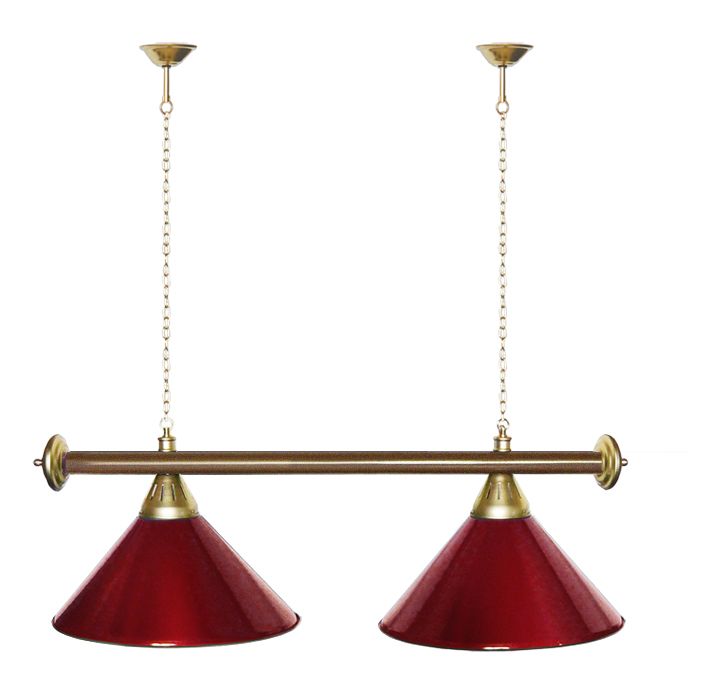 Лампа STARTBILLIARDS 2 пл. (плафоны зеленые,штанга хром,фурнитура золото)