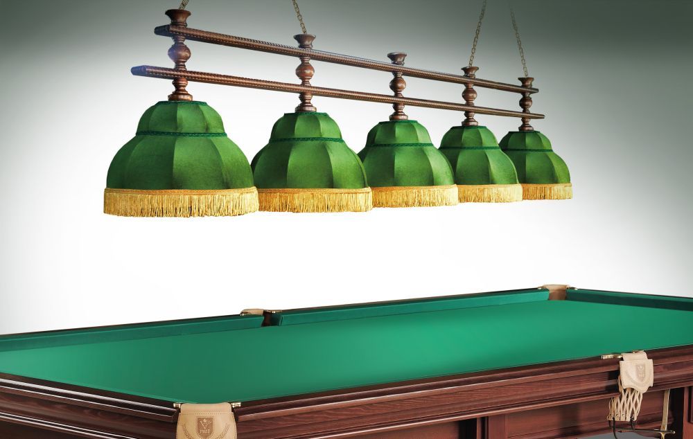 Лампа Аристократ-3 5пл. береза (№2,бархат wine,бахрома желтая,фурнитура золото)