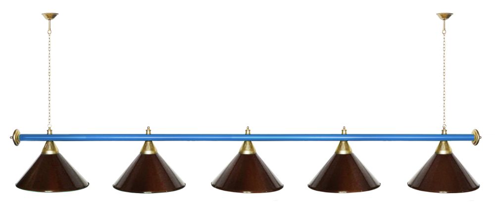 Лампа STARTBILLIARDS 5 пл. (плафоны зеленые,штанга золотая,фурнитура золото)