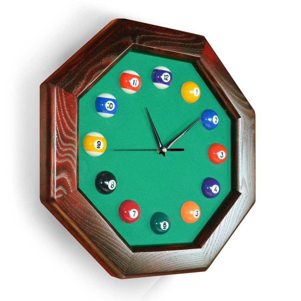 Часы 8 граней ясень/сукно (№4,Сукно Euro Pro 50 ш1.98м Yellow green)
