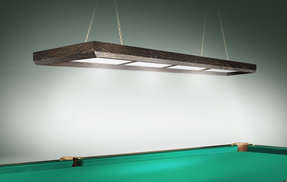 Лампа Evolution 4 секции ПВХ (ширина 600) (Пленка ПВХ Шелк Сталь,фурнитура бронза)