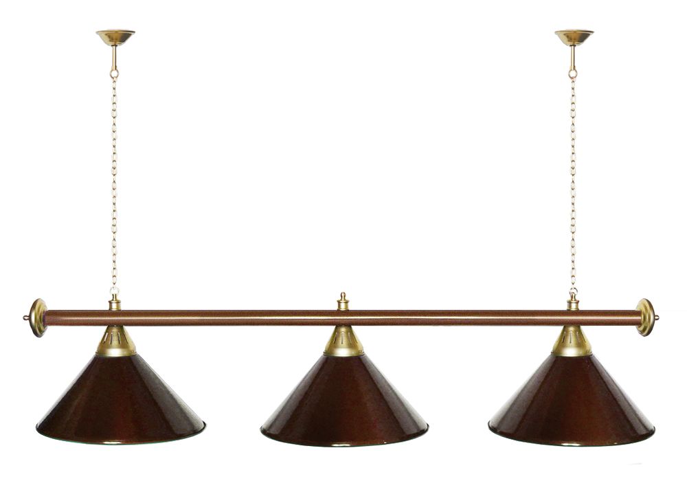 Лампа STARTBILLIARDS 3 пл. (плафоны медь,штанга медь,фурнитура медь)